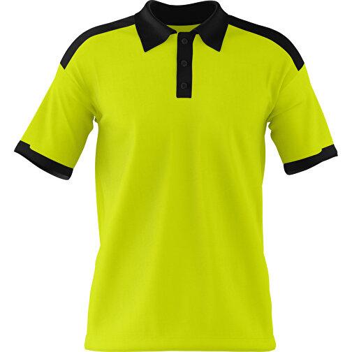 Poloshirt Individuell Gestaltbar , hellgrün / schwarz, 200gsm Poly / Cotton Pique, 2XL, 79,00cm x 63,00cm (Höhe x Breite), Bild 1