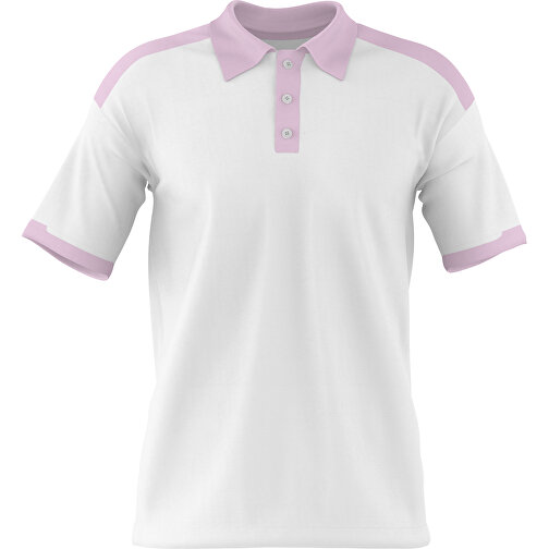 Poloshirt Individuell Gestaltbar , weiß / zartrosa, 200gsm Poly / Cotton Pique, 3XL, 81,00cm x 66,00cm (Höhe x Breite), Bild 1