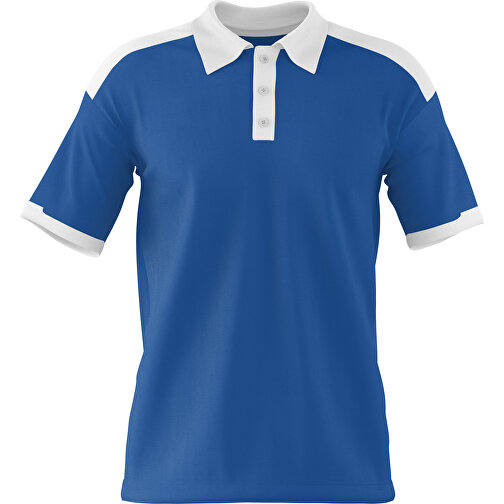 Poloshirt Individuell Gestaltbar , dunkelblau / weiss, 200gsm Poly / Cotton Pique, XL, 76,00cm x 59,00cm (Höhe x Breite), Bild 1