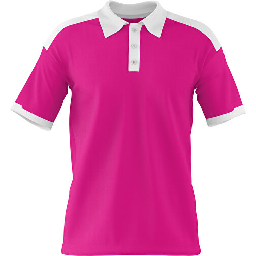 Poloshirt Individuell Gestaltbar , pink / weiß, 200gsm Poly / Cotton Pique, XL, 76,00cm x 59,00cm (Höhe x Breite), Bild 1