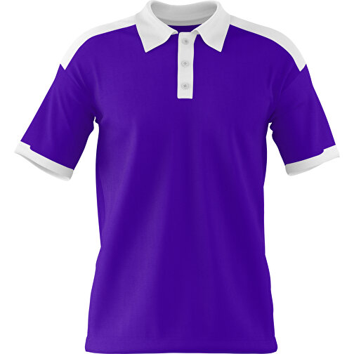 Poloshirt Individuell Gestaltbar , violet / weiß, 200gsm Poly / Cotton Pique, S, 65,00cm x 45,00cm (Höhe x Breite), Bild 1