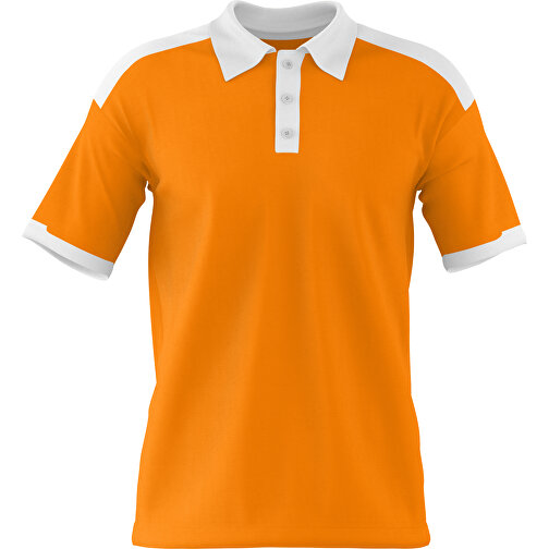 Poloshirt Individuell Gestaltbar , gelborange / weiß, 200gsm Poly / Cotton Pique, S, 65,00cm x 45,00cm (Höhe x Breite), Bild 1