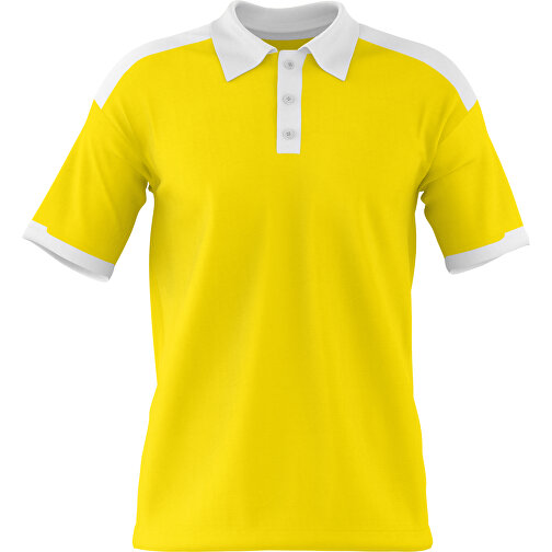 Poloshirt Individuell Gestaltbar , gelb / weiß, 200gsm Poly / Cotton Pique, S, 65,00cm x 45,00cm (Höhe x Breite), Bild 1