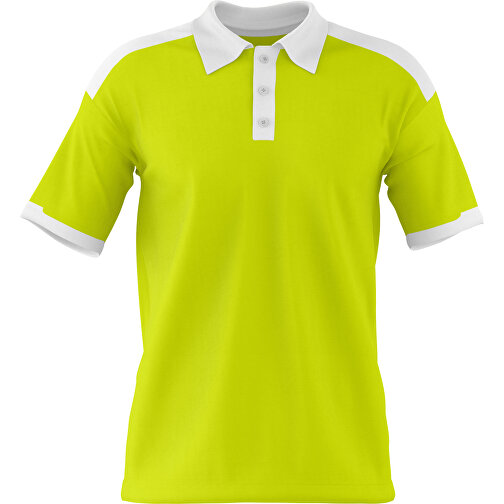 Poloshirt Individuell Gestaltbar , hellgrün / weiss, 200gsm Poly / Cotton Pique, M, 70,00cm x 49,00cm (Höhe x Breite), Bild 1