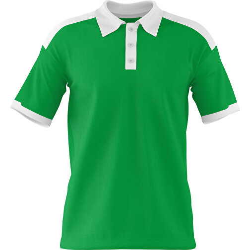 Poloshirt Individuell Gestaltbar , grün / weiß, 200gsm Poly / Cotton Pique, L, 73,50cm x 54,00cm (Höhe x Breite), Bild 1