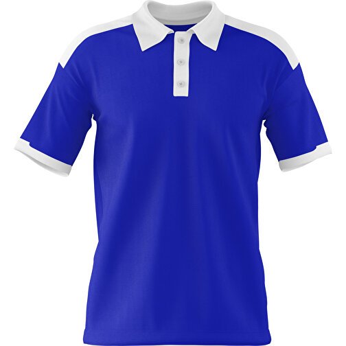 Poloshirt Individuell Gestaltbar , blau / weiss, 200gsm Poly / Cotton Pique, L, 73,50cm x 54,00cm (Höhe x Breite), Bild 1