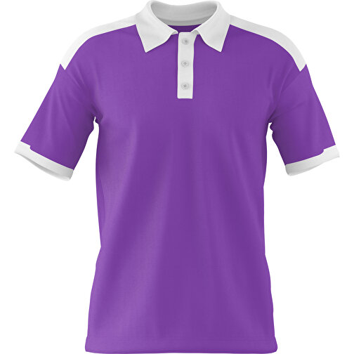 Poloshirt Individuell Gestaltbar , lavendellila / weiß, 200gsm Poly / Cotton Pique, 3XL, 81,00cm x 66,00cm (Höhe x Breite), Bild 1