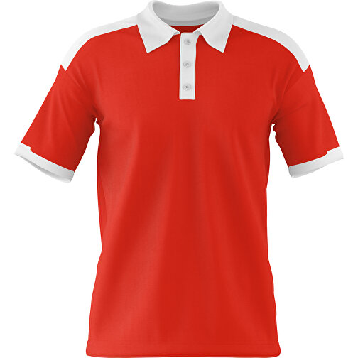 Poloshirt Individuell Gestaltbar , rot / weiß, 200gsm Poly / Cotton Pique, 2XL, 79,00cm x 63,00cm (Höhe x Breite), Bild 1