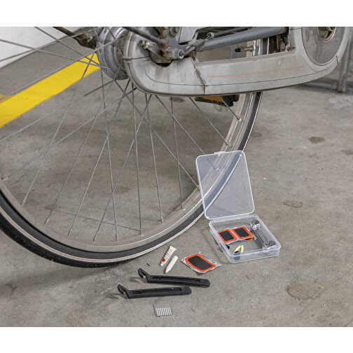 Kit de réparation vélo compact (transparent, PP, 78g) comme goodies  d'entreprise Sur