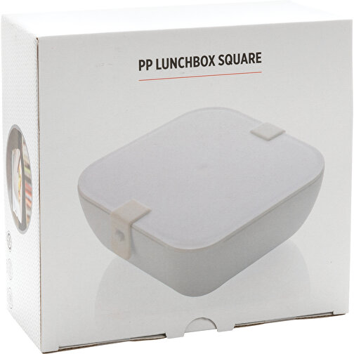 PP Lunchbox Square, Weiß , weiß, PP, 18,20cm x 7,60cm (Länge x Höhe), Bild 10