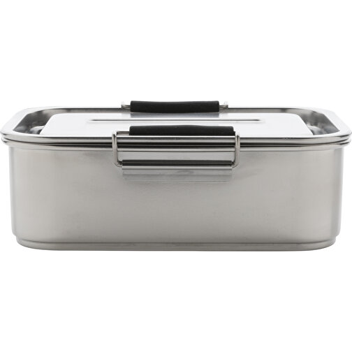Auslaufsichere Lunchbox Aus RCS Recyceltem Stainless Steel, Silber , silber, Rostfreier Stahl - recycelt, 18,20cm x 6,30cm (Länge x Höhe), Bild 3