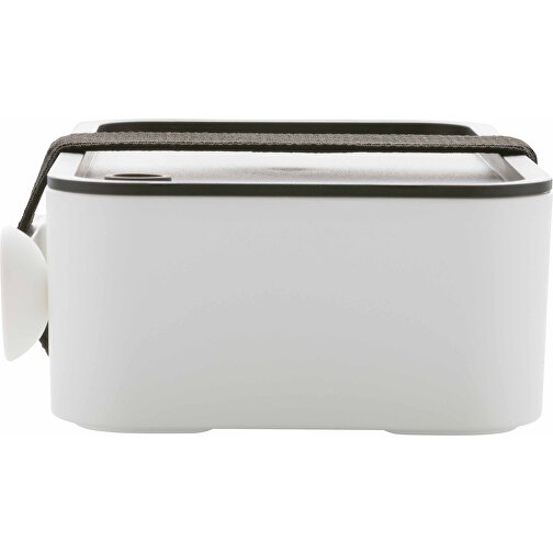 GRS RPP Lunchbox Mit Göffel, Weiß , weiß, Polypropylen - recycelt, 19,00cm x 5,40cm (Länge x Höhe), Bild 5