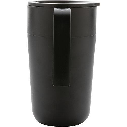 GRS Recycelte PP Und Stainless Steel Tasse Mit Griff, Schwarz , schwarz, Polypropylen - recycelt, 12,80cm x 15,20cm (Länge x Höhe), Bild 3