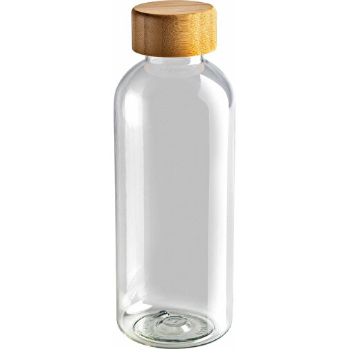 GRS RPET Flasche Mit Bambus-Deckel, Transparent , transparent, PET - recycelt, 7,40cm x 20,60cm (Länge x Höhe), Bild 5