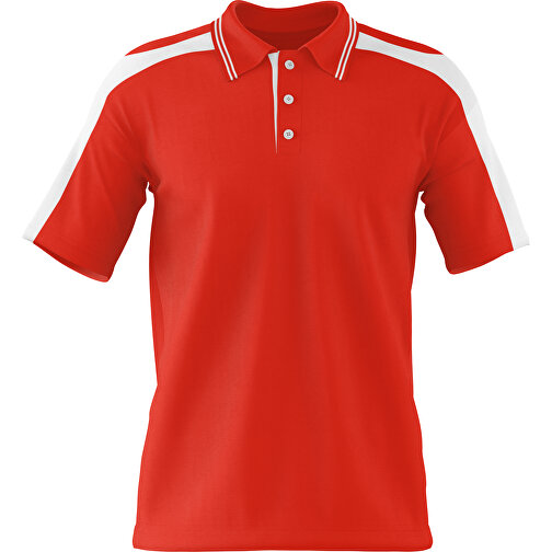 Poloshirt Individuell Gestaltbar , rot / weiss, 200gsm Poly / Cotton Pique, M, 70,00cm x 49,00cm (Höhe x Breite), Bild 1