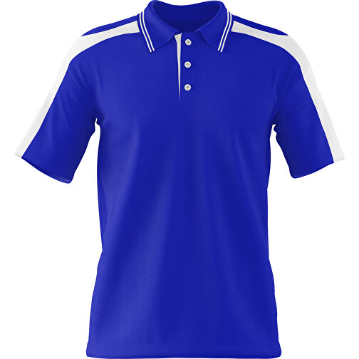 Poloshirt Individuell Gestaltbar , blau / weiß, 200gsm Poly / Cotton Pique, M, 70,00cm x 49,00cm (Höhe x Breite), Bild 1