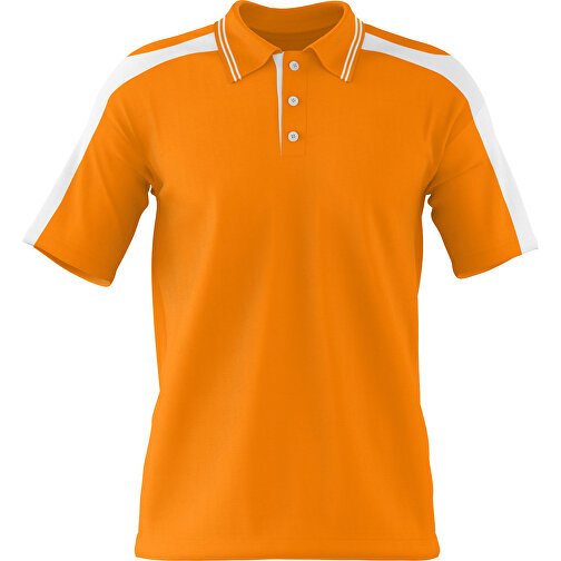 Poloshirt Individuell Gestaltbar , gelborange / weiß, 200gsm Poly / Cotton Pique, L, 73,50cm x 54,00cm (Höhe x Breite), Bild 1