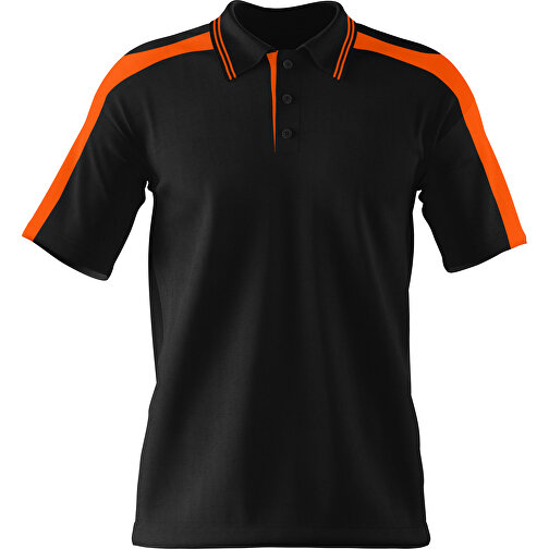 Poloshirt Individuell Gestaltbar , schwarz / orange, 200gsm Poly / Cotton Pique, 2XL, 79,00cm x 63,00cm (Höhe x Breite), Bild 1