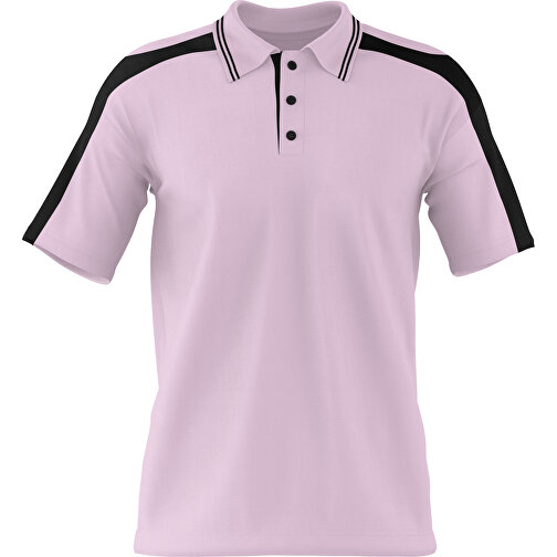 Poloshirt Individuell Gestaltbar , zartrosa / schwarz, 200gsm Poly / Cotton Pique, XS, 60,00cm x 40,00cm (Höhe x Breite), Bild 1