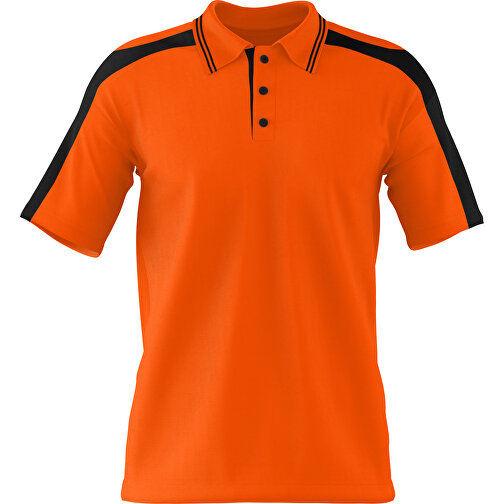 Poloshirt Individuell Gestaltbar , orange / schwarz, 200gsm Poly / Cotton Pique, XS, 60,00cm x 40,00cm (Höhe x Breite), Bild 1