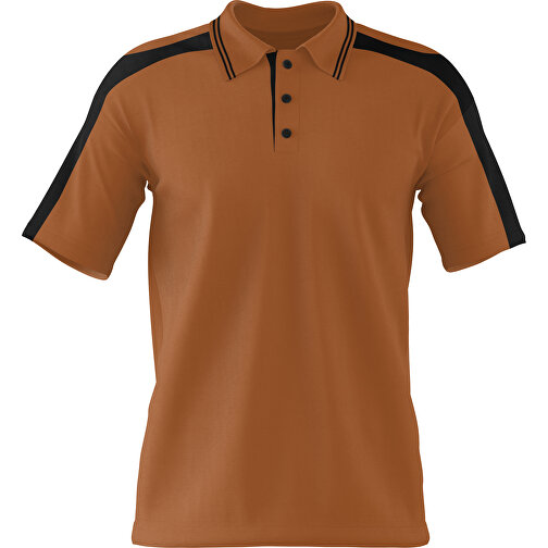Poloshirt Individuell Gestaltbar , braun / schwarz, 200gsm Poly / Cotton Pique, XL, 76,00cm x 59,00cm (Höhe x Breite), Bild 1
