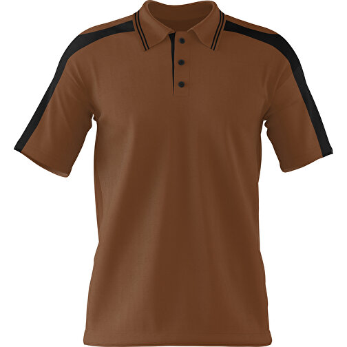 Poloshirt Individuell Gestaltbar , dunkelbraun / schwarz, 200gsm Poly / Cotton Pique, XL, 76,00cm x 59,00cm (Höhe x Breite), Bild 1