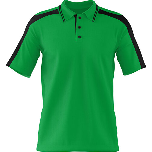 Poloshirt Individuell Gestaltbar , grün / schwarz, 200gsm Poly / Cotton Pique, XL, 76,00cm x 59,00cm (Höhe x Breite), Bild 1