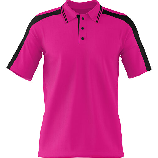 Poloshirt Individuell Gestaltbar , pink / schwarz, 200gsm Poly / Cotton Pique, S, 65,00cm x 45,00cm (Höhe x Breite), Bild 1