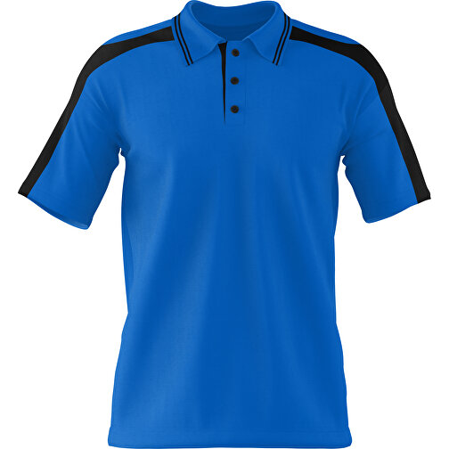 Poloshirt Individuell Gestaltbar , kobaltblau / schwarz, 200gsm Poly / Cotton Pique, M, 70,00cm x 49,00cm (Höhe x Breite), Bild 1