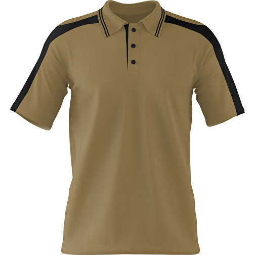 Poloshirt Individuell Gestaltbar , gold / schwarz, 200gsm Poly / Cotton Pique, L, 73,50cm x 54,00cm (Höhe x Breite), Bild 1