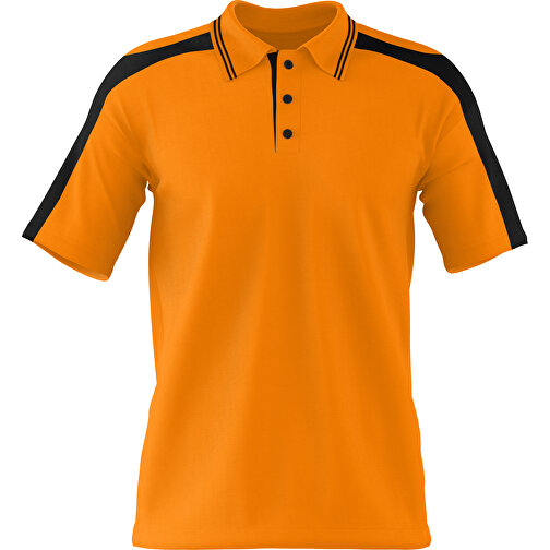 Poloshirt Individuell Gestaltbar , gelborange / schwarz, 200gsm Poly / Cotton Pique, L, 73,50cm x 54,00cm (Höhe x Breite), Bild 1