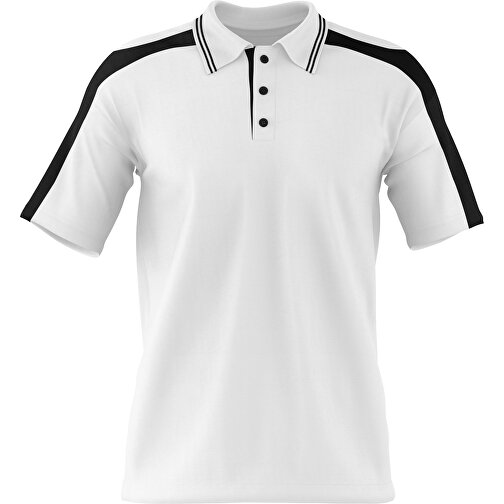 Poloshirt Individuell Gestaltbar , weiß / schwarz, 200gsm Poly / Cotton Pique, 3XL, 81,00cm x 66,00cm (Höhe x Breite), Bild 1