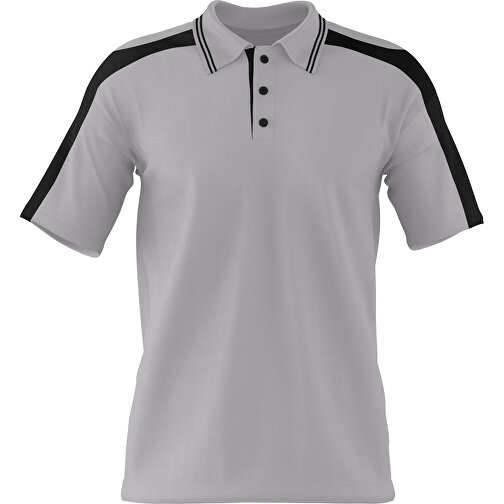 Poloshirt Individuell Gestaltbar , hellgrau / schwarz, 200gsm Poly / Cotton Pique, 3XL, 81,00cm x 66,00cm (Höhe x Breite), Bild 1