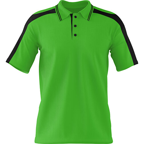 Poloshirt Individuell Gestaltbar , grasgrün / schwarz, 200gsm Poly / Cotton Pique, 2XL, 79,00cm x 63,00cm (Höhe x Breite), Bild 1