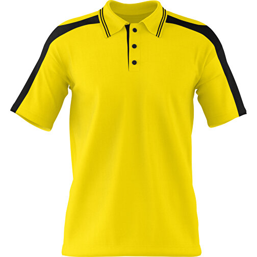 Poloshirt Individuell Gestaltbar , gelb / schwarz, 200gsm Poly / Cotton Pique, 2XL, 79,00cm x 63,00cm (Höhe x Breite), Bild 1
