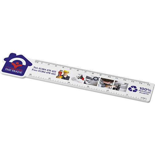 Tait 15 cm house-shaped recycled plastic ruler, Imagen 1