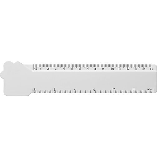 Tait 15 Cm Hausförmiges Lineal Aus Recyling-Kunststoff , weiß, Recycelter HIPS Kunststoff, 20,00cm x 0,30cm x 4,40cm (Länge x Höhe x Breite), Bild 3