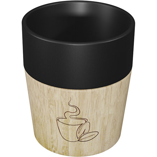 SCX.design D06 4-teiliges Magnetisches Keramik-Kaffeebecher-Set , schwarz, Keramik, Kautschukholz, 9,00cm (Höhe), Bild 1