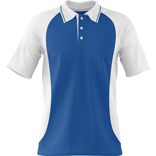 Poloshirt Individuell Gestaltbar , dunkelblau / weiss, 200gsm Poly/Cotton Pique, XS, 60,00cm x 40,00cm (Höhe x Breite), Bild 1