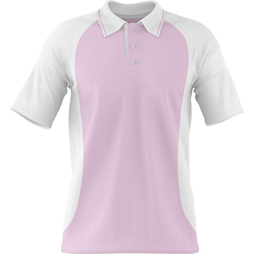 Poloshirt Individuell Gestaltbar , zartrosa / weiß, 200gsm Poly/Cotton Pique, XS, 60,00cm x 40,00cm (Höhe x Breite), Bild 1