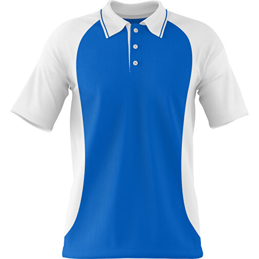 Poloshirt Individuell Gestaltbar , kobaltblau / weiss, 200gsm Poly/Cotton Pique, XS, 60,00cm x 40,00cm (Höhe x Breite), Bild 1
