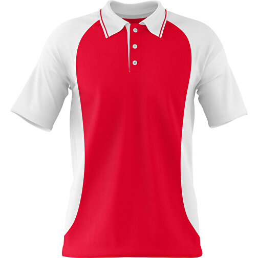 Poloshirt Individuell Gestaltbar , ampelrot / weiß, 200gsm Poly/Cotton Pique, XS, 60,00cm x 40,00cm (Höhe x Breite), Bild 1