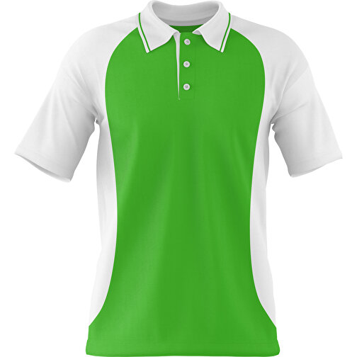 Poloshirt Individuell Gestaltbar , grasgrün / weiß, 200gsm Poly/Cotton Pique, XL, 76,00cm x 59,00cm (Höhe x Breite), Bild 1