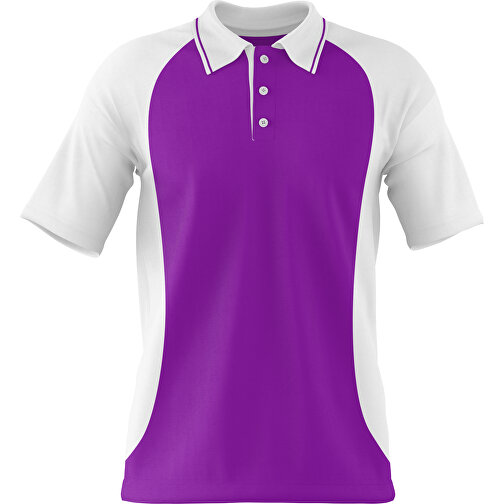 Poloshirt Individuell Gestaltbar , dunkelmagenta / weiß, 200gsm Poly/Cotton Pique, XL, 76,00cm x 59,00cm (Höhe x Breite), Bild 1