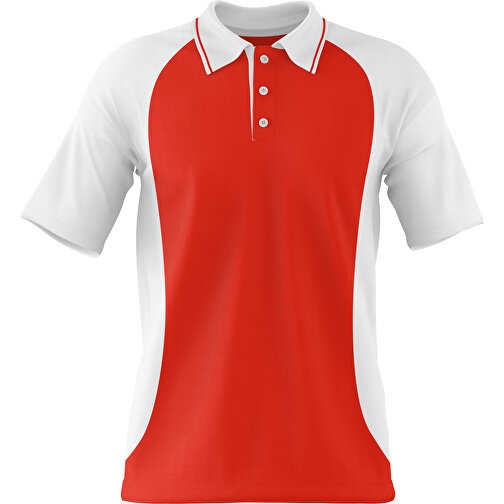Poloshirt Individuell Gestaltbar , rot / weiss, 200gsm Poly/Cotton Pique, S, 65,00cm x 45,00cm (Höhe x Breite), Bild 1