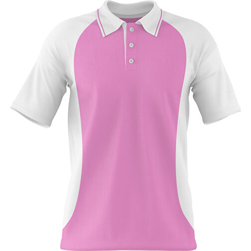 Poloshirt Individuell Gestaltbar , rosa / weiss, 200gsm Poly/Cotton Pique, S, 65,00cm x 45,00cm (Höhe x Breite), Bild 1