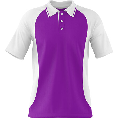 Poloshirt Individuell Gestaltbar , dunkelmagenta / weiß, 200gsm Poly/Cotton Pique, M, 70,00cm x 49,00cm (Höhe x Breite), Bild 1