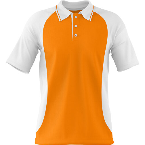 Poloshirt Individuell Gestaltbar , gelborange / weiss, 200gsm Poly/Cotton Pique, M, 70,00cm x 49,00cm (Höhe x Breite), Bild 1