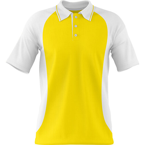 Poloshirt Individuell Gestaltbar , gelb / weiß, 200gsm Poly/Cotton Pique, L, 73,50cm x 54,00cm (Höhe x Breite), Bild 1