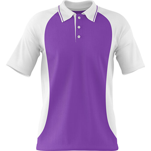 Poloshirt Individuell Gestaltbar , lavendellila / weiß, 200gsm Poly/Cotton Pique, 3XL, 81,00cm x 66,00cm (Höhe x Breite), Bild 1